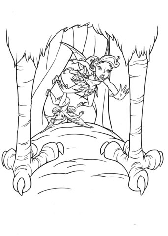 Vidia Is In The Danger  Coloring Page